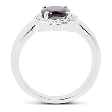 Load image into Gallery viewer, 2.58 Carat Genuine  Garnet and White Topaz .925 Sterling Silver Ring
