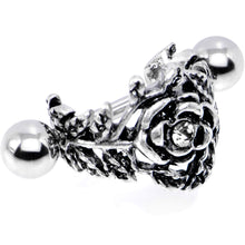 Load image into Gallery viewer, 16G 1/2 Clear Gem Floral Wreath Cuff Cartilage Earring
