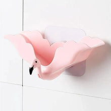 将图片加载到图库查看器，Flamingo Soap Dish Keep Soap Dry Clean Shower Soap Saver Tray Plastic Adhesive Drain Sponge Holder Bathroom Tool Soap Dish with Drains Soap Holder with Hooks Easy Dry SoapTray Easy Cleaning Soap Saver Extend Soap Life Powerful Adhesive No Drilling
