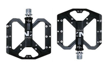 将图片加载到图库查看器，Flat Foot Ultralight Mountain Bike Pedals CNC Aluminum Alloy Sealed 3 Bearing Anti-slip Bicycle Pedals Bicycle Bike Pedals CNC Machined Platform Pedal 3 Sealed Bearings Bicycle Pedal For Adult And Youth With Non-Slip
