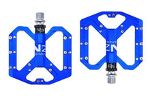 将图片加载到图库查看器，Flat Foot Ultralight Mountain Bike Pedals CNC Aluminum Alloy Sealed 3 Bearing Anti-slip Bicycle Pedals Bicycle Bike Pedals CNC Machined Platform Pedal 3 Sealed Bearings Bicycle Pedal For Adult And Youth With Non-Slip
