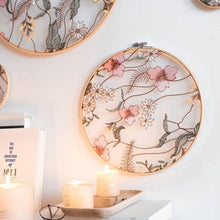 将图片加载到图库查看器，Flat Round Net Embroider Display Stand Net Yarn Wedding Ornaments Wall Hanging Decors Hot Decor for Living Room or Bedroom Unique Wall Art
