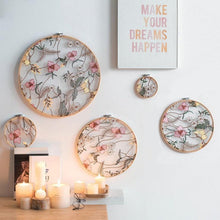 将图片加载到图库查看器，Flat Round Net Embroider Display Stand Net Yarn Wedding Ornaments Wall Hanging Decors Hot Decor for Living Room or Bedroom Unique Wall Art
