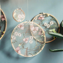 将图片加载到图库查看器，Flat Round Net Embroider Display Stand Net Yarn Wedding Ornaments Wall Hanging Decors Hot Decor for Living Room or Bedroom Unique Wall Art
