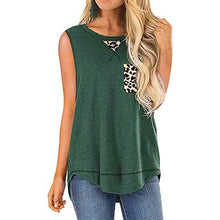Load image into Gallery viewer, Women's Summer Tank Tops Leopard Pocket Sleeveless Blouse
