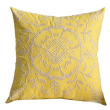 Load image into Gallery viewer, Floral Embroidered Throw Pillow Covers Cotton Pillowcase Sofa Couch For Home Decor Embroidery Throw Pillow Covers Square Cushion Case Modern Cushion Cover Square Pillowcase Decoration for Sofa Bed Chair Car 50x50cm
