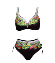 将图片加载到图库查看器，Floral High-Waist Bikini Sets Push Up Swimsuit Summer Two Pieces Swimwear Women Plus Size Two 2 Piece Bikini Sets Push Up Swimsuit Separates Tops Bottoms Swimwear Bathing Suit Women Plus Size Bathing Suits
