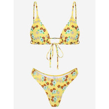 Load image into Gallery viewer, Floral Print Bikini String Swimsuit High Cut Bikini Set Bathing Suit Women's Swimsuit Halter Ribbed Polka Dot Tie Dye String Bathing Suit Bikini Set Women Swimwear High Waist Bikinis Beach
