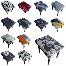 Load image into Gallery viewer, Flower Printed Seat Protector Square Stool Chair Cover Removable Dustproof Elastic Stool Covers For Bedroom Kitchen Square Stool Stool Covers Breathable Chair Seat Slipcover Barstool Cover for Rectangle Stools
