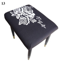 Load image into Gallery viewer, Flower Printed Seat Protector Square Stool Chair Cover Removable Dustproof Elastic Stool Covers For Bedroom Kitchen Square Stool Stool Covers Breathable Chair Seat Slipcover Barstool Cover for Rectangle Stools
