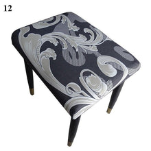 Load image into Gallery viewer, Flower Printed Seat Protector Square Stool Chair Cover Removable Dustproof Elastic Stool Covers For Bedroom Kitchen Square Stool Stool Covers Breathable Chair Seat Slipcover Barstool Cover for Rectangle Stools
