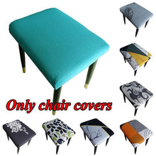 Load image into Gallery viewer, Flower Printed Seat Protector Square Stool Chair Cover Removable Dustproof Elastic Stool Covers For Bedroom Kitchen Square Stool Stool Covers Breathable Chair Seat Slipcover Barstool Cover for Rectangle Stools
