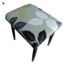 Load image into Gallery viewer, Flower Printed Seat Protector Square Stool Chair Cover Removable Dustproof Elastic Stool Covers For Bedroom Kitchen Square Stool Stool Covers Breathable Chair Seat Slipcover Barstool Cover for Rectangle Stools

