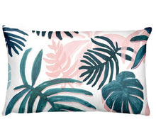 将图片加载到图库查看器，Flowers Birds Green Plants Printed Waist Pillowcase Home Pillow Decoration Tropical Green Texture Exotic Flower Cotton Linen Outdoor Pillow Cases Sofa Bed Throw Pillow 50x30CM
