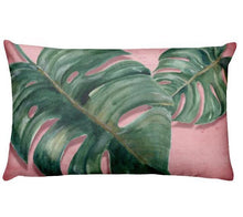 将图片加载到图库查看器，Flowers Birds Green Plants Printed Waist Pillowcase Home Pillow Decoration Tropical Green Texture Exotic Flower Cotton Linen Outdoor Pillow Cases Sofa Bed Throw Pillow 50x30CM
