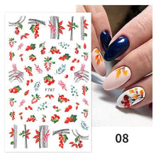 Load image into Gallery viewer, Flowers Leaves Line 3D Nail Stickers Autumn Winter Fall Leaf Design Transfer Sliders Abstract Waves Nail Art Decals Manicures  Decal Self-Adhesive 3D Wave Design Decoration for Women Girls Tape Nail Art Stickers Decal Decoration
