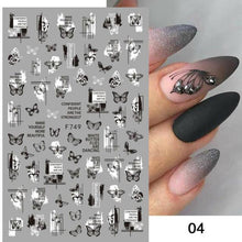 Load image into Gallery viewer, Flowers Leaves Line 3D Nail Stickers Autumn Winter Fall Leaf Design Transfer Sliders Abstract Waves Nail Art Decals Manicures  Decal Self-Adhesive 3D Wave Design Decoration for Women Girls Tape Nail Art Stickers Decal Decoration
