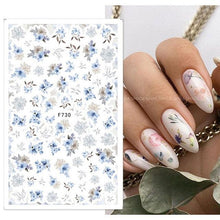 Load image into Gallery viewer, Flowers Leaves Line 3D Nail Stickers Autumn Winter Fall Leaf Design Transfer Sliders Abstract Waves Nail Art Decals Manicures  Decal Self-Adhesive 3D Wave Design Decoration for Women Girls Tape Nail Art Stickers Decal Decoration

