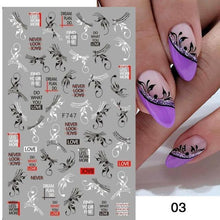 Load image into Gallery viewer, Flowers Leaves Line 3D Nail Stickers Autumn Winter Fall Leaf Design Transfer Sliders Abstract Waves Nail Art Decals Manicures  Decal Self-Adhesive 3D Wave Design Decoration for Women Girls Tape Nail Art Stickers Decal Decoration
