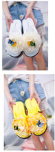 Load image into Gallery viewer, Flowers Slippers Summer Flip Flops Womans Platform Shoes Slide Heel Thick Beach Shower Slippers Quick Drying Pool Slides Beach Sandals Open Toe Indoor House Slippers
