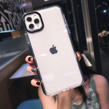 Load image into Gallery viewer, Fluorescent Color Shockproof Phone Case For iPhone 13 Pro Max 12 Mini 11 Transparent Soft Silicone Cover Transparent Case Glow In Dark Phone Case Luxury Square Case Cover For iPhone
