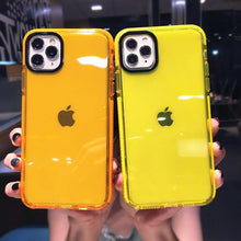 Load image into Gallery viewer, Fluorescent Color Shockproof Phone Case For iPhone 13 Pro Max 12 Mini 11 Transparent Soft Silicone Cover Transparent Case Glow In Dark Phone Case Luxury Square Case Cover For iPhone
