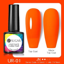 Load image into Gallery viewer, Fluorescent Gel Nail Polish Yellow Green High Quality Colors UV Strong Matte Effect Luxury Design For Girls and Women
