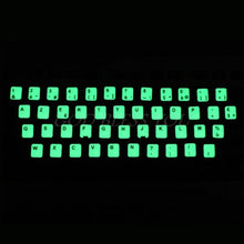Load image into Gallery viewer, Fluorescent Keyboard Stickers Different Optional Language Luminous Waterproof Keyboard Protective Film Gaming Laptop Keyboard Skin Protector For Gaming Lovers
