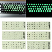 Load image into Gallery viewer, Fluorescent Keyboard Stickers Different Optional Language Luminous Waterproof Keyboard Protective Film Gaming Laptop Keyboard Skin Protector For Gaming Lovers
