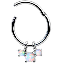 将图片加载到图库查看器，16G 3/8 White Synthetic Opal Bunch Hinged Segment Ring
