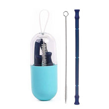 将图片加载到图库查看器，Foldable And Reusable Silicone Drinking Straw With Case
