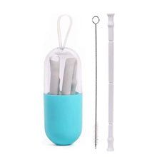 将图片加载到图库查看器，Foldable And Reusable Silicone Drinking Straw With Case
