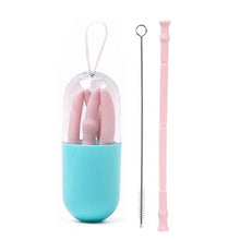 将图片加载到图库查看器，Foldable And Reusable Silicone Drinking Straw With Case
