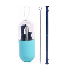 将图片加载到图库查看器，Foldable and Reusable Silicone Drinking Straw with Case
