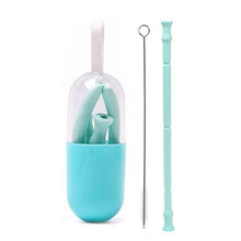 将图片加载到图库查看器，Foldable and Reusable Silicone Drinking Straw with Case
