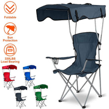 Load image into Gallery viewer, Foldable Beach Canopy Chair Sun Protection with Cup Holder
