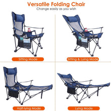 Load image into Gallery viewer, Foldable Camping Chair Heavy Duty Steel Lawn Chair with Reclining Backrest Angle
