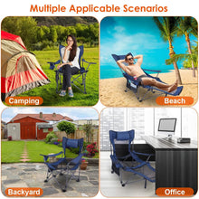 Load image into Gallery viewer, Foldable Camping Chair Heavy Duty Steel Lawn Chair with Reclining Backrest Angle
