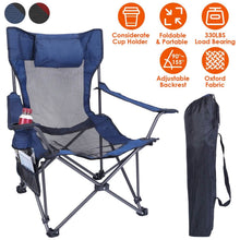 Load image into Gallery viewer, Foldable Camping Chair Heavy Duty Steel Lawn Chair with Reclining Backrest Angle
