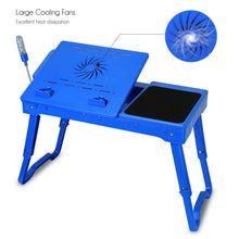 将图片加载到图库查看器，Foldable Laptop Table Bed Notebook Desk with Cooling Fan Mouse Board
