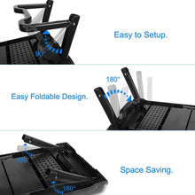 将图片加载到图库查看器，Foldable Laptop Table Bed Notebook Desk with Cooling Fan Mouse Board
