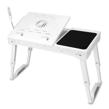 将图片加载到图库查看器，Foldable Laptop Table Bed Notebook Desk with Cooling Fan Mouse Board
