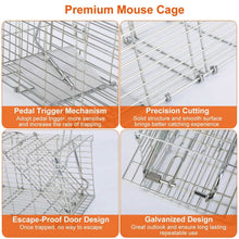 将图片加载到图库查看器，Foldable Rat Trap Cage Humane Live Rodent Trap Cage

