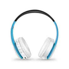 Load image into Gallery viewer, Folding Bluetooth White Blue Wireless Stereo Headphones Headset Mic Support Comfortable Earmuffs Modern Simple Design
