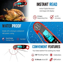 Load image into Gallery viewer, Food Digital Kitchen Thermometer For Meat Water Milk Waterproof Kitchen Cooking Food Thermometer with Probe Backlight &amp; Calibration Best Quick Grill Meat Thermometer For Grilling BBQ Smoker Chefs Cooking Probe Waterproof Electronic Probe Kitchen Tools
