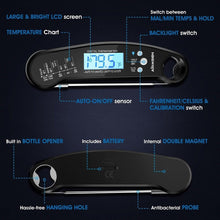 Load image into Gallery viewer, Food Kitchen Digital Meat Thermometer Waterproof Kitchen Food Cooking Thermometer with Backlight LCD Best Super Fast Electric Meat Thermometer Probe for BBQ Grilling Baking  BBQ Waterproof Kitchen Cooking Tools
