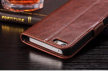 将图片加载到图库查看器，For iPhone X Case Cover for iPhone 8 7 6 6S Plus 5 5S 5SE Luxury PU Leather Flip Wallet Phone Cases Black Simple Card Holder With Magnetic Button Flip Leather Cover
