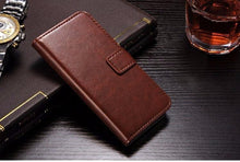 将图片加载到图库查看器，For iPhone X Case Cover for iPhone 8 7 6 6S Plus 5 5S 5SE Luxury PU Leather Flip Wallet Phone Cases Black Simple Card Holder With Magnetic Button Flip Leather Cover
