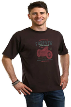 将图片加载到图库查看器，FOREVER TWO WHEEL Men's Bamboo Viscose/Organic Cotton Short Sleeve Graphic T-Shirt
