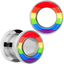 Load image into Gallery viewer, Rainbow Unity Pride Screw Fit Tunnel Plug Set 2G to 1"
